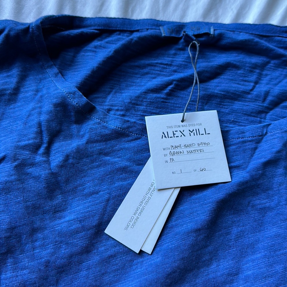 NWT indigo dyed Alex Mill boxy Tee